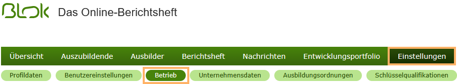 Navigationsleiste Ausbildungsleiter - Einstellungen Betrieb_de.png