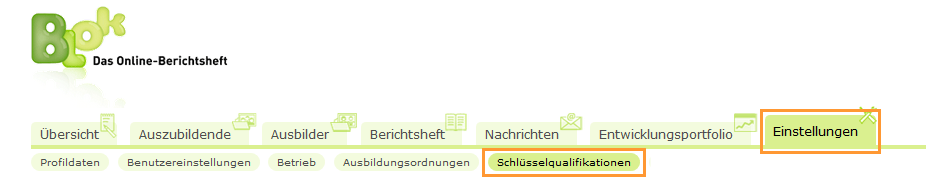 Navigationsleiste Ausbildungsleiter - Einstellungen Schlüsselqualifikationen_de.png