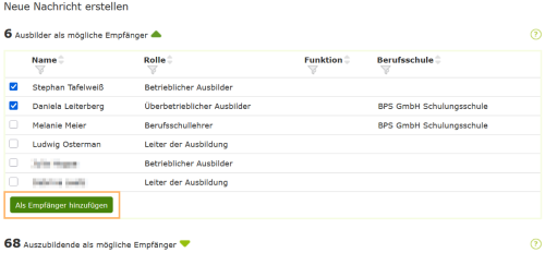 Auszubildende - Auszubildenden oder Ausbilder zur Empfängerliste hinzufügen_de.png