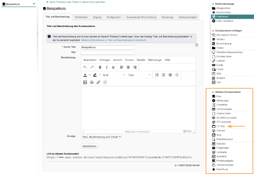 Kurseditor - KB LTI-Tool_de