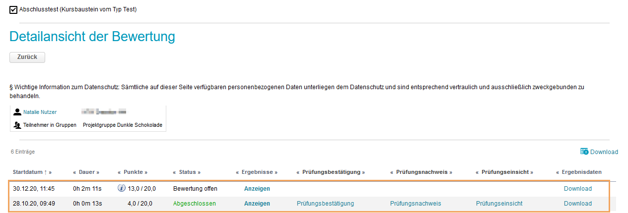 Bewertungswerkzeug - Detailansicht aller Testversuche eines Nutzers_de.png