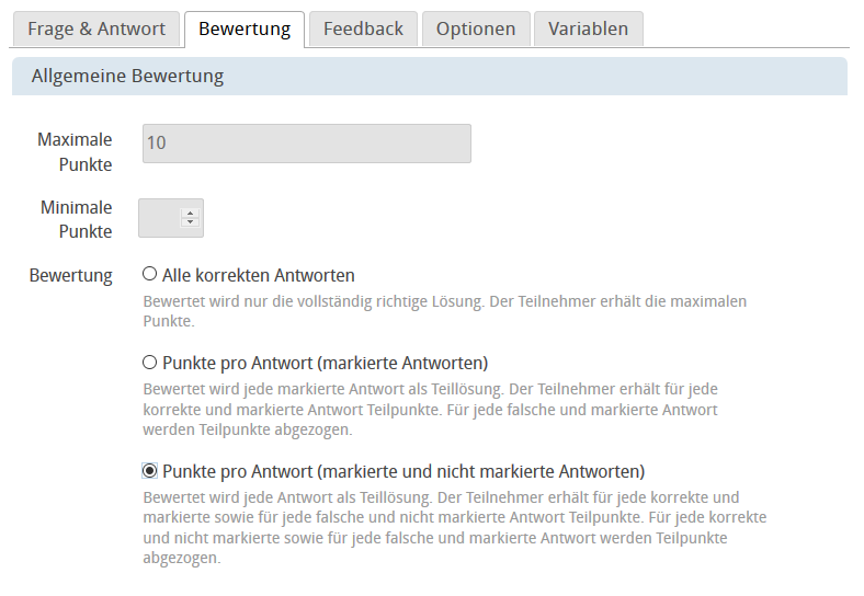 Bewertung - Erweiterte Option Punkte pro Antwort_de.png