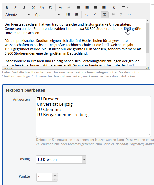 Editor Textboxaufgabe - geöffnete Textbox_de