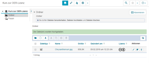 SC9 - OER-Lizenz OPAL - zugeordnete Lizenz im KB Ordner.png