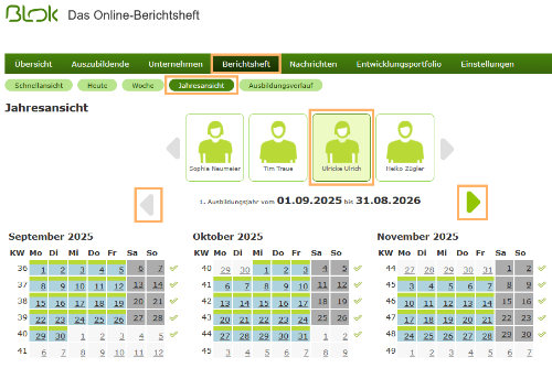 Externe Ausbilder - Jahresansicht im Berichtsheft_de.png
