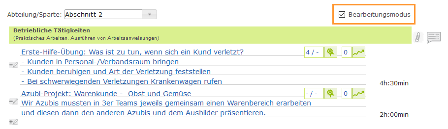 Azubi - Berichtsheft - Woche - Bearbeitungsmodus im Wochenformat_de.png