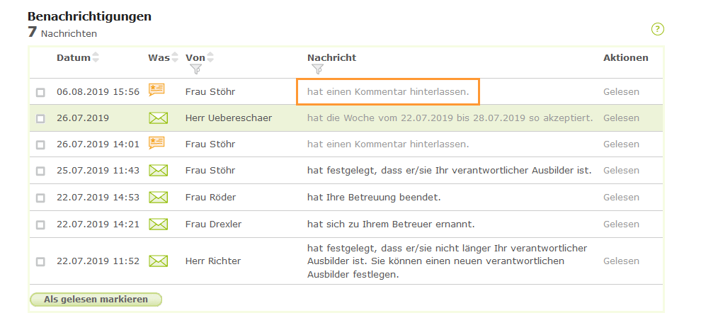 Auszubildende - Benachrichtigung zu einem Kommentar auf der Übersichtsseite_de.png