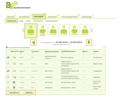 Berufsschullehrer - Schnellansicht im Berichtsheft_de.png