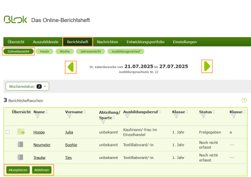 Berufsschullehrer - Schnellansicht im Berichtsheft_de.png