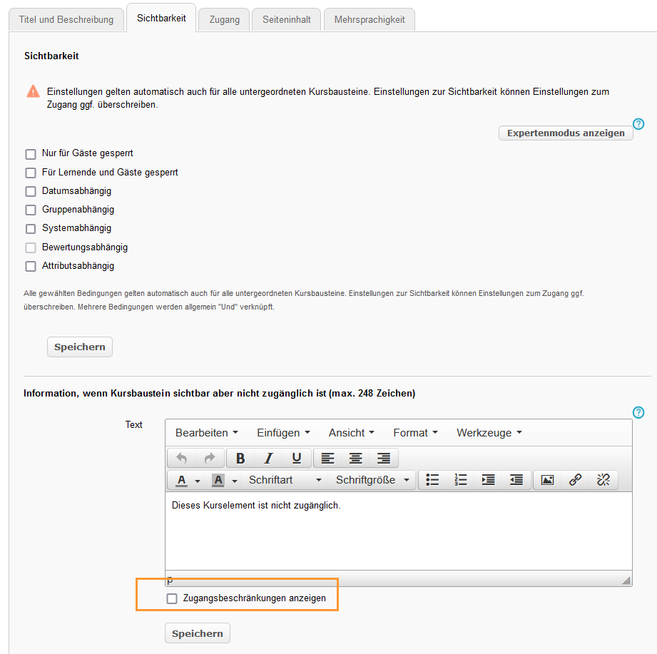Kurseditor - Zugangsbeschränkungen ausblenden_de.png