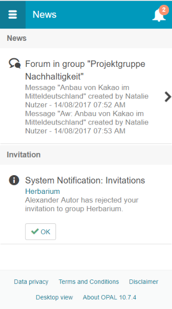 Einstellungen Neuigkeiten Geöffnet mobil_en